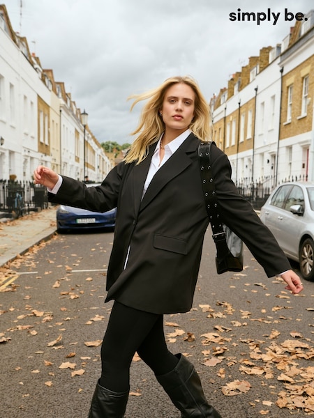 Simply Be Black Oversized Single Breasted Blazer (AL5060) | $127