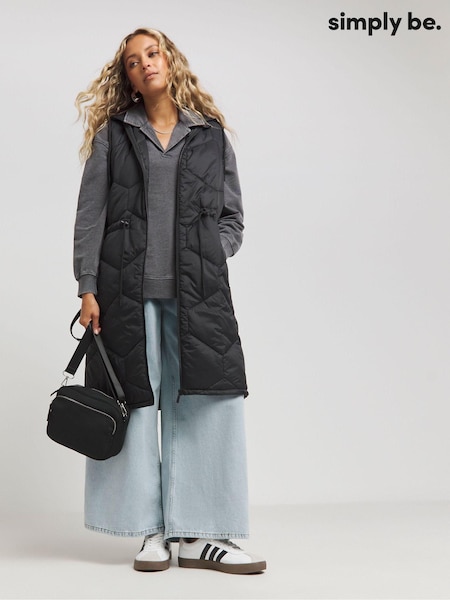 Simply Be Hexagonal Quilted Longline Gilet (AL5073) | €36