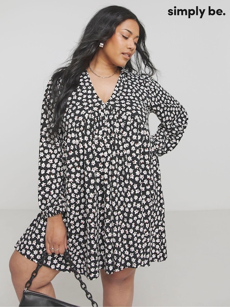 Simply Be Black Supersoft Smock Dress (AL5091) | €36