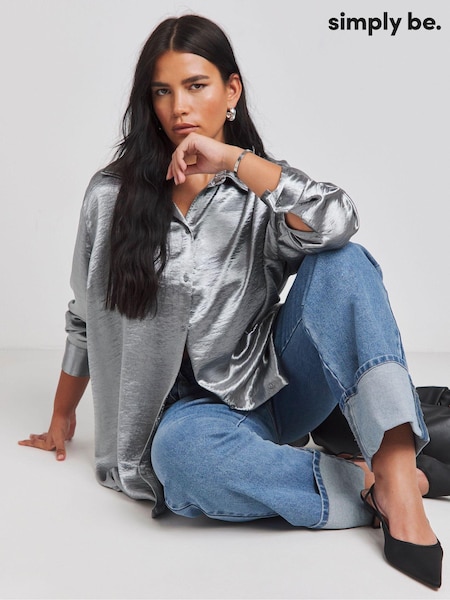 Simply Be Hammered Satin Relaxed Shirt (AL5106) | €21