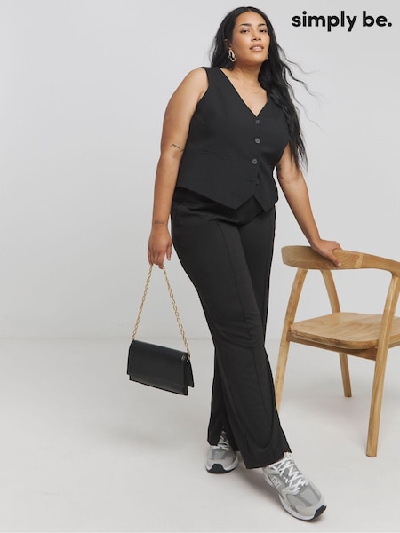 Simply Be Jersey Tailored Wide Leg Trousers (AL5115) | 166 LEI
