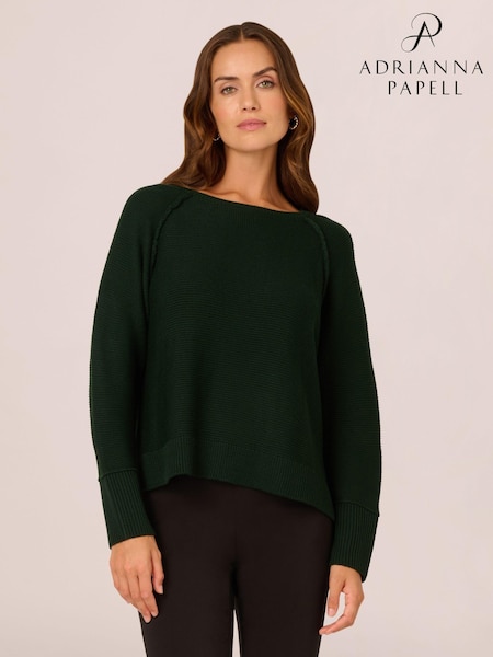 Adrianna Papell Exposed Seam Seed Stitch Sweater With Long Raglan Sleeves (AL5200) | €77