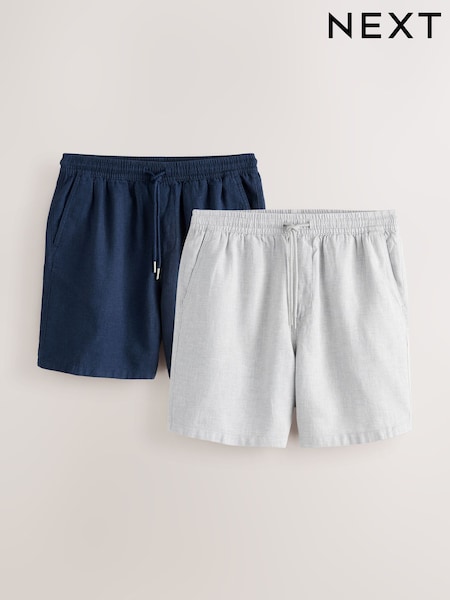 Темно-синий/серый - Cotton Linen Dock Shorts 2 Pack (AL5228) | €45