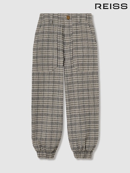 Reiss Grey Annika 13-14 yrs Check Woven Joggers (AL5272) | €77