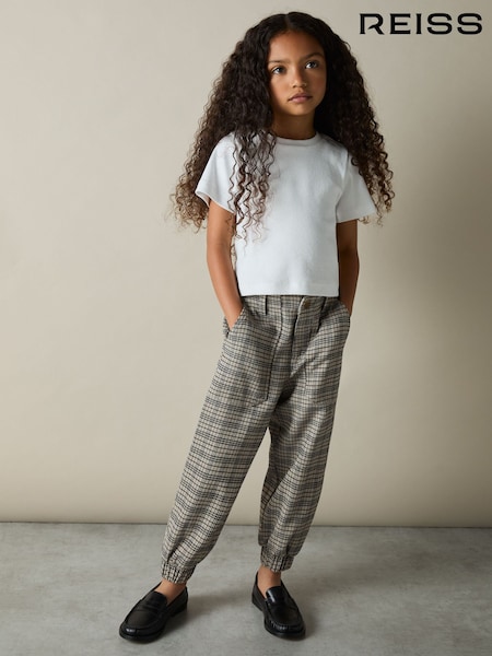 Reiss Grey Annika 4-9 yrs Check Woven Joggers (AL5277) | €65