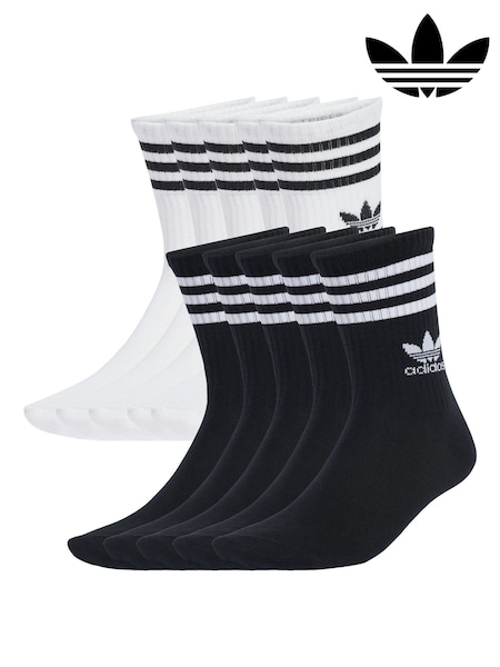Білий/чорний - adidas Originals 3 Stripe Crew Socks 10 Pack (AL5291) | 1 802 грн