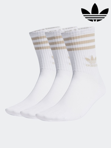 adidas Originals White 3 Stripe Crew Socks (AL5292) | €15.50