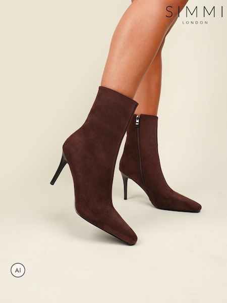 Brown - Simmi London Peter Heeled Ankle Boots