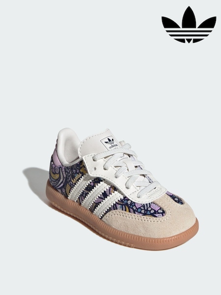 White - Adidas Originals Liberty Samba Comfort Closure Elastic Lace Shoes