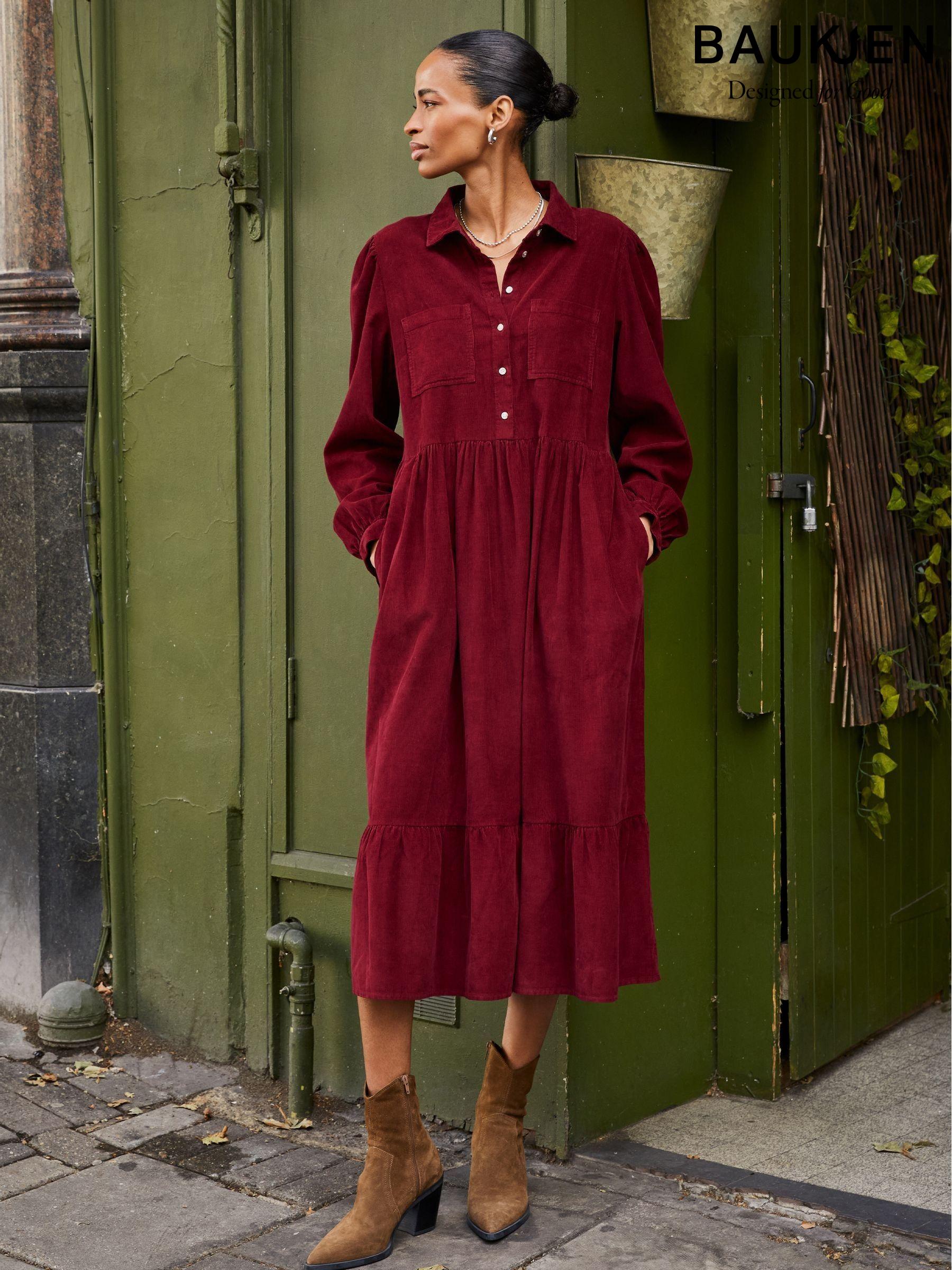Red utility dress top