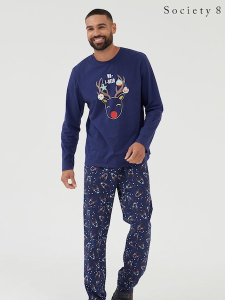 Society 8 Blue Mens Deer Family Pyjamas (AL5630) | €28