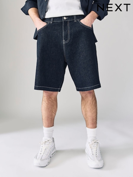 Black Relaxed Fit Jort Denim Shorts (AL5664) | €29