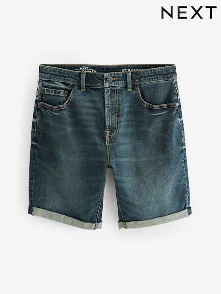 Dark Wash Straight Fit Stretch Denim Shorts (AL5673) | €25