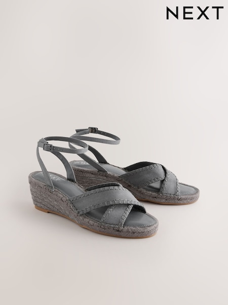 Blue Forever Comfort® Round Toe Cross-Over Espadrilles Wedges (AL5761) | €57