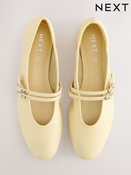 Цвет топленого молока - Forever Comfort® Leather Round Toe Mary Jane Shoes (AL5840) | €47