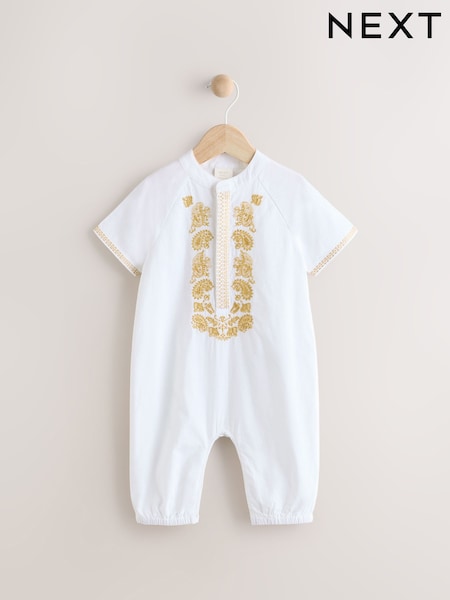 White Occasion Baby Romper (0mths-2yrs) (AL5846) | €30 - €33