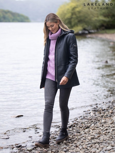 Lakeland Leather Blue Fairtown Hooded COATS (AL5849) | $575