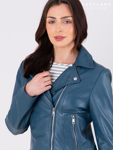 Lakeland Leather Blue Thornhill Leather Biker Jacket (AL5853) | € 155