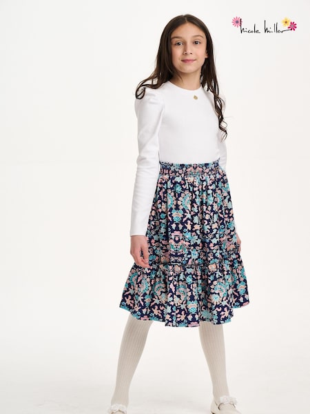 Nicole Miller Blue Printed Long Skirt (AL5863) | 29 € - 31 €
