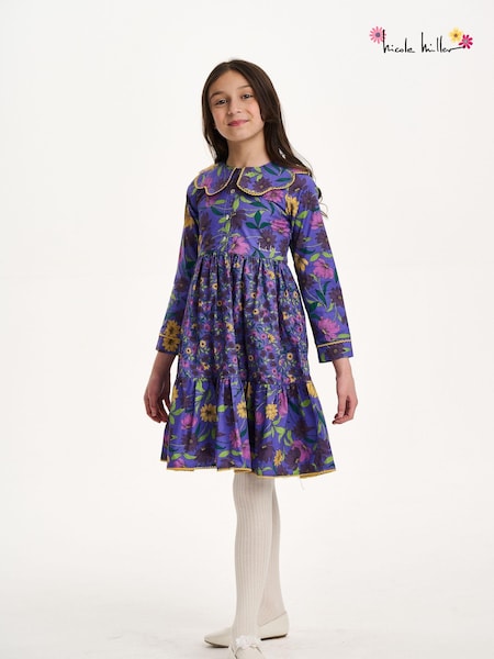 Nicole Miller Purple Printer Maxi Dress (AL5869) | €26 - €29