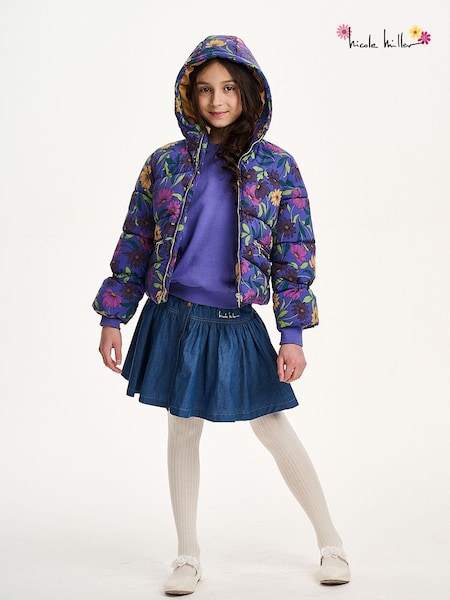 Nicole Miller Purple Printed Puffer Jacket (AL5876) | ‏383 ر.س.‏ - ‏446 ر.س.‏