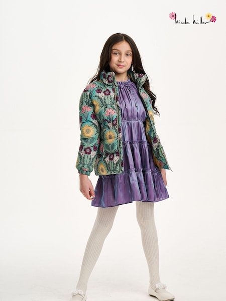 Nicole Miller Girls Green Printer Puffer Jacket (AL5877) | €89 - €103