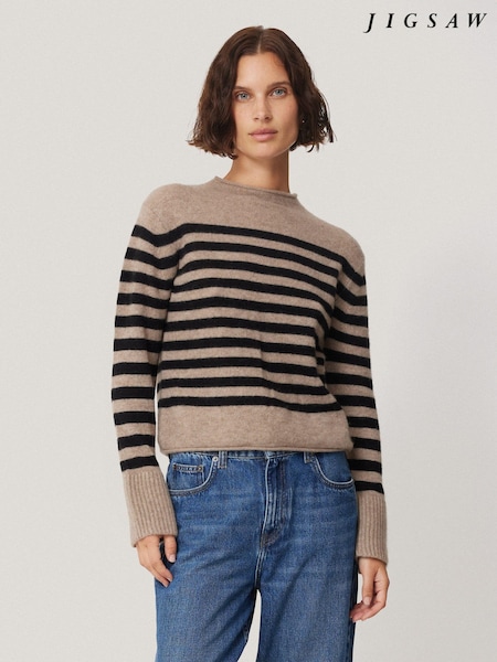 Jigsaw Cream Cloud Cashmere Eldon Stripe Jumper (AL5919) | €95