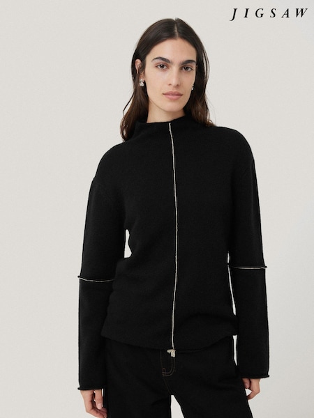 Jigsaw Black Compact Wool Line Jumper (AL5924) | €89