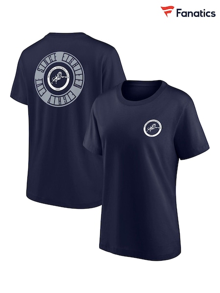 Fanatics Womens Blue 100% Cotton Millwall Revolve Front & Back Graphic T-Shirt (AL6008) | €35