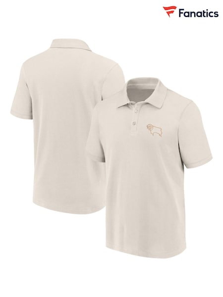 Fanatics 100% Cotton Derby County Essentials White Polo Shirt (AL6011) | ‏81 د.إ.‏