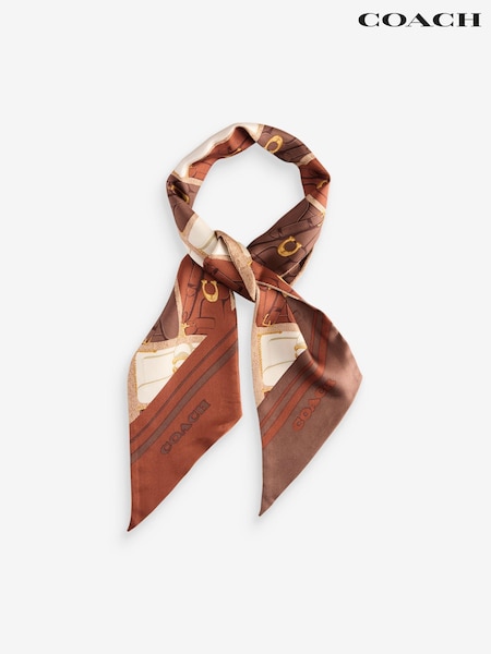 COACH Orange Tabby Printed Skinny Scarf (AL6063) | €60