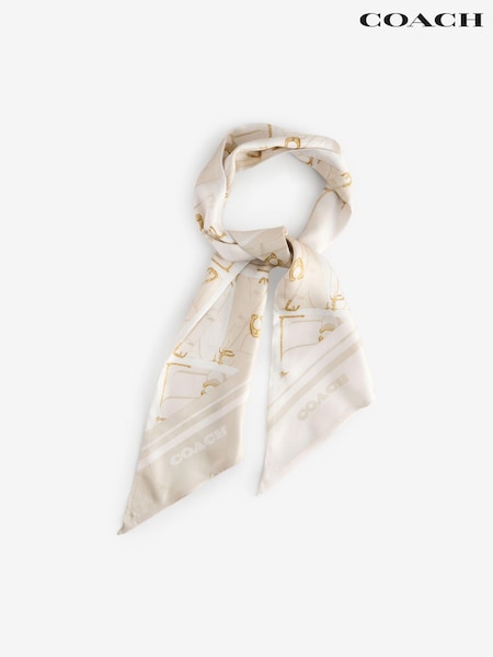 COACH Orange Tabby Printed Skinny Scarf (AL6064) | €60