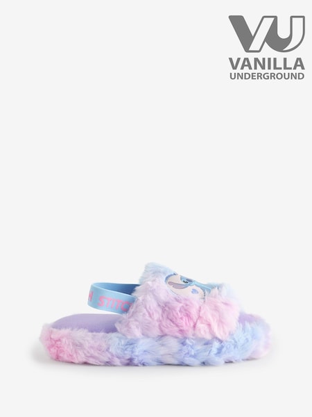 Vanilla Underground Purple Disney Stitch Girls Fluffy Slipper Sliders (AL6078) | €23