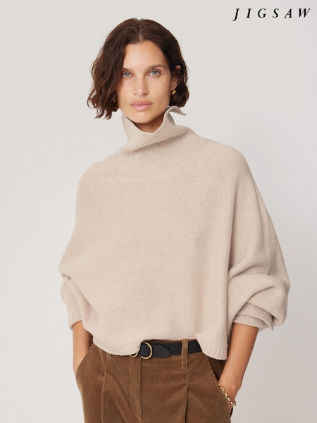 Jigsaw Cream Merino Poncho Jumper (AL6108) | €139