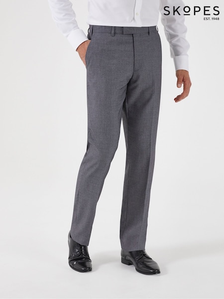 Skopes Grey Tailored Fit Harcourt Tweed Effect Suit Trousers (AL6124) | 272 QAR