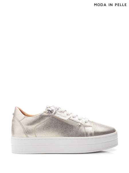 Moda In Pelle Abbiy Chunky Slab Sole Side Zip Lace Up Trainers (AL6140) | ₪448