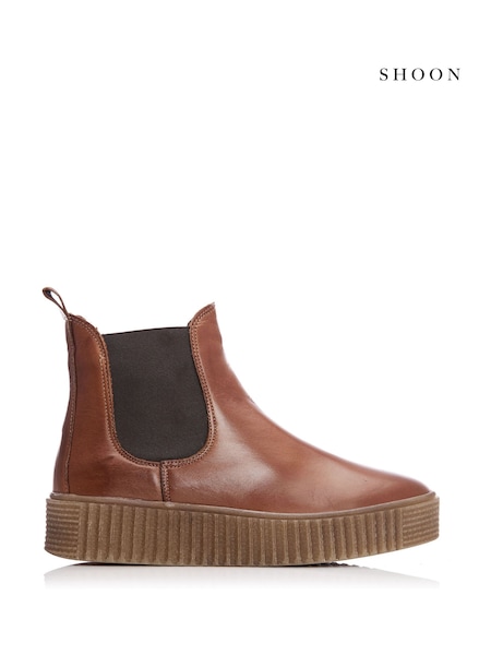 Bronz - Moda In Pelle SH Illom Leather Chelsea Flexible Side Panel Boots (AL6156) | 961 LEI