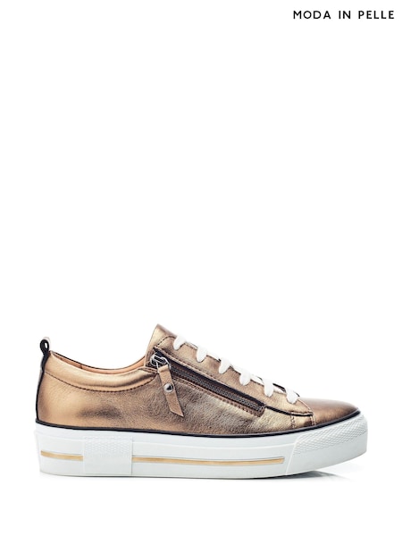 Moda In Pelle FILICIAN CHUNKY LEATHER TRAINER WITH ZIP AND LACE-UP CLOSURE (AL6161) | ₪649