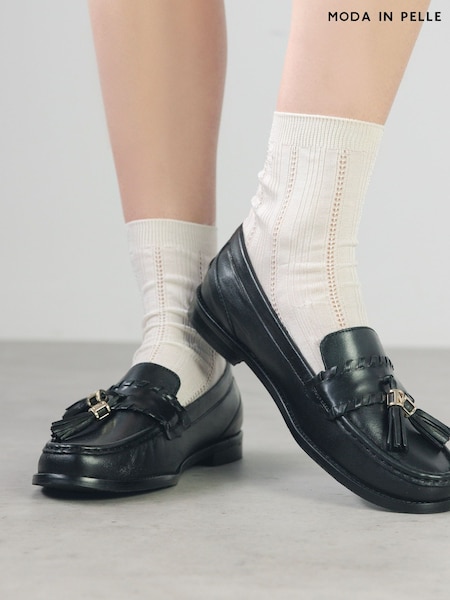 Moda in Pelle Espelette Leather Tassel Boat Shoes (AL6164) | AED230