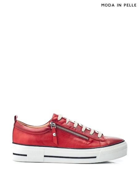 Moda In Pelle FILICIAN CHUNKY LEATHER TRAINER WITH ZIP AND LACE-UP CLOSURE (AL6183) | ₪649