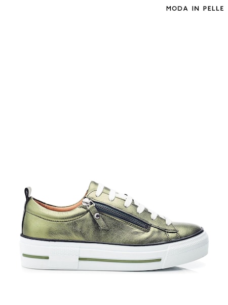 Moda In Pelle FILICIAN CHUNKY LEATHER TRAINER WITH ZIP AND LACE-UP CLOSURE (AL6192) | ₪649