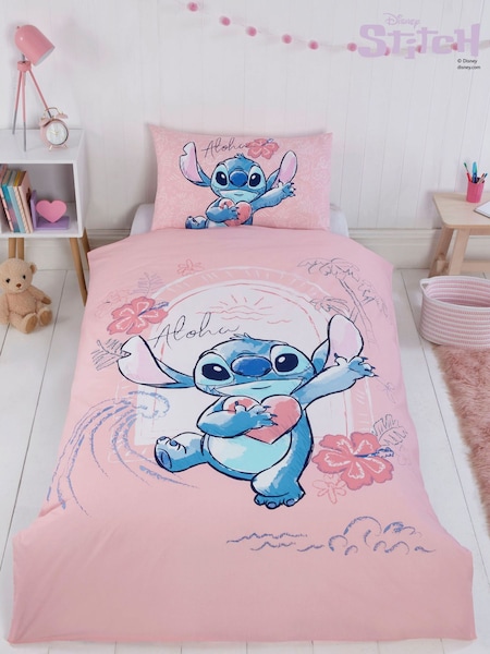 Disney Multi Lilo & Stitch Multi Reversible Single Duvet Cover and Pillowcase Set (AL6247) | AED139