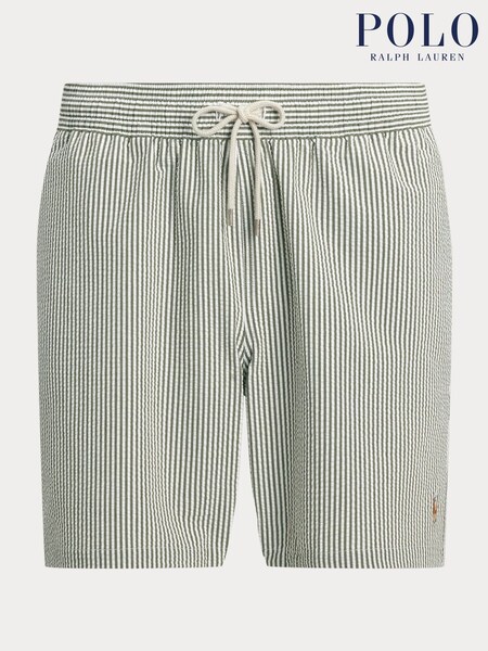 Polo Ralph Lauren Green Traveler Classic Seersucker Logo Swim Shorts (AL6316) | kr1 556