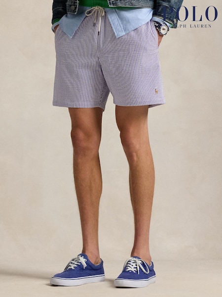 Polo Ralph Lauren Purple Traveler Classic Seersucker Logo Swim Shorts (AL6328) | kr1 556