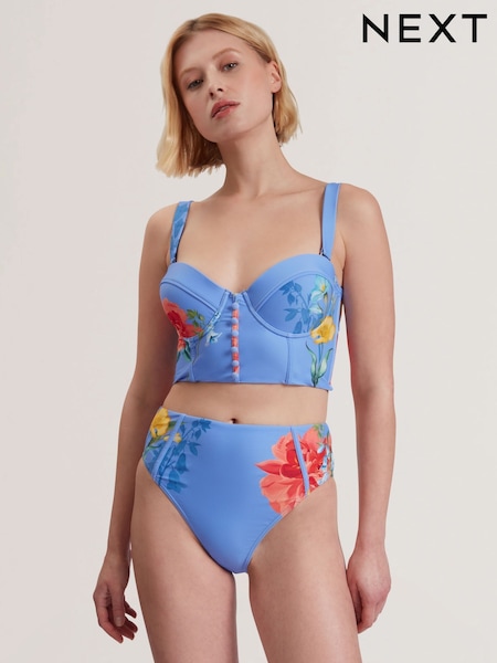 Lorriee-Printed High Waisted Bikini Bottoms (AL6345) | €87