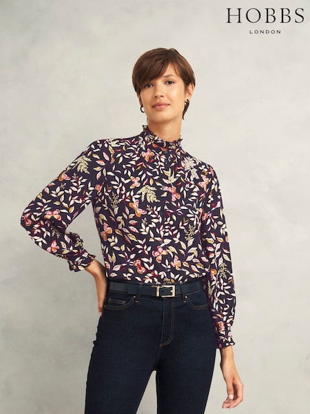 Hobbs Blue Elspeth Blouse (AL6384) | AED460