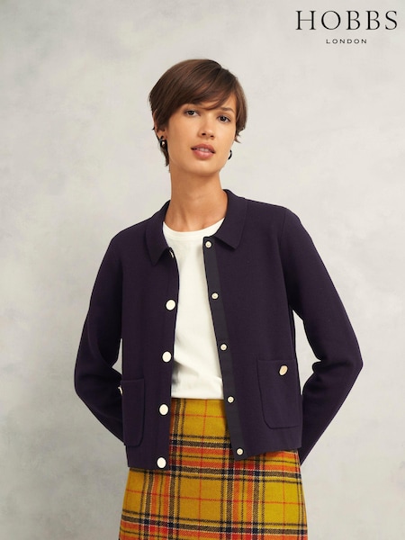Hobbs Blue Daisy Knitted Jacket (AL6394) | €198