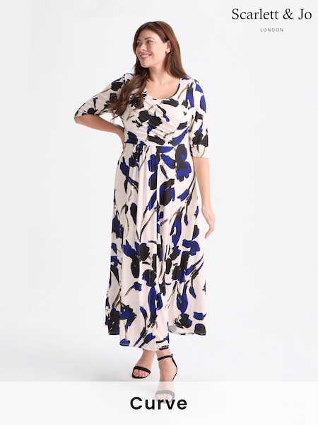 Scarlett & Jo Cream Ruched Maxi Gown (AL6430) | $201