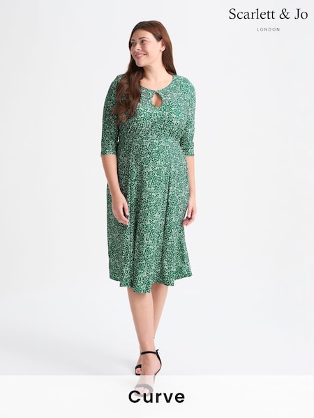 Verde - Rochie midi Scarlett & Jo KeyHole Wine (AL6438) | 596 LEI