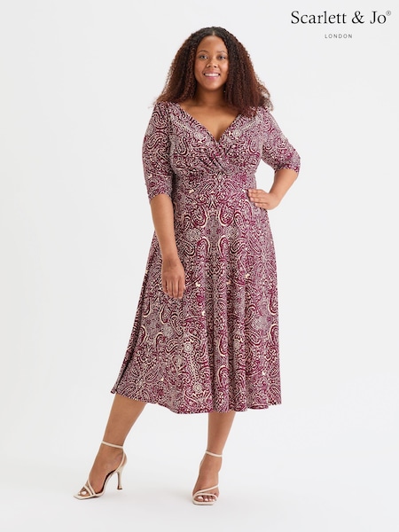 Scarlett & Jo Red Helena Midi Dress (AL6439) | €121